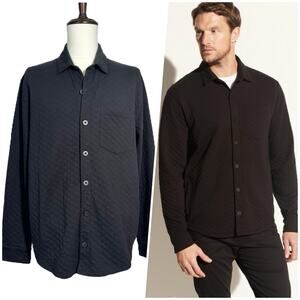Vince. | Men | Quilted Double Knit Black Button Up Shirt Jacket | Size XL